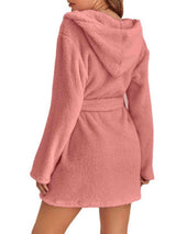 BEAUTIFUL I AM Tie Waist Hooded Robe