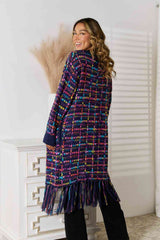 BEAUTIFUL I AM Fringe Hem Open Front Cardigan