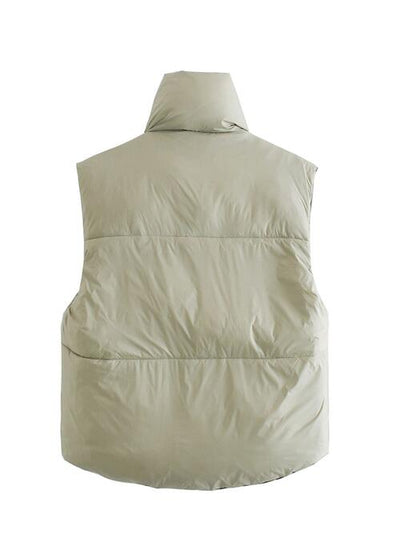 BEAUTIFUL I AM Zip Up Drawstring Reversible Jacket Vest