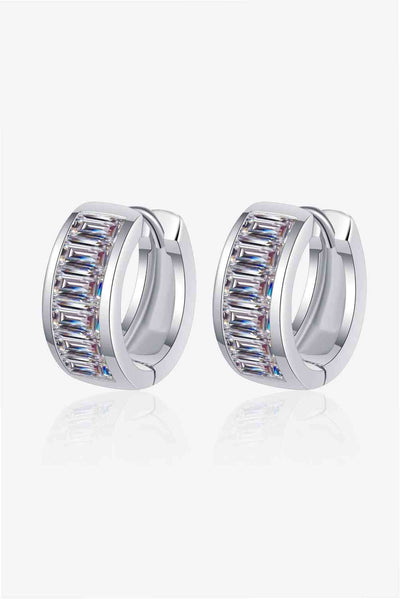 BEAUTIFUL I AM 1.8 Carat Moissanite Jewelry 925 Sterling Silver Huggie Earrings