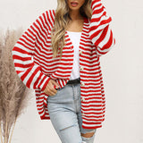 BEAUTIFUL I AM Striped Button Down Long Sleeve Cardigan