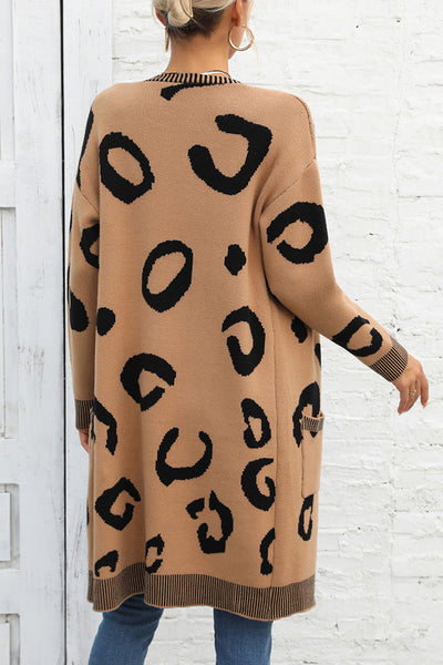 BEAUTIFUL I AM Printed Long Sleeve Cardigan with Pockets