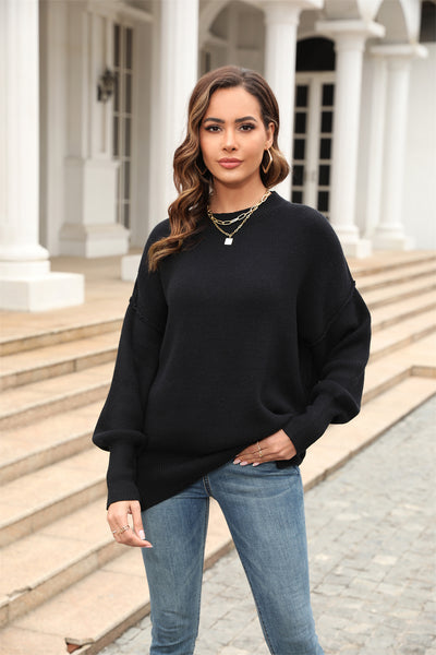 BEAUTIFUL I AM Round Neck Long Sleeve Sweater