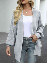 BEAUTIFUL I AM Drop Shoulder Balloon Sleeve Cardigan