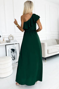 BEAUTIFUL I AM One-Shoulder Ruffled Maxi Dress