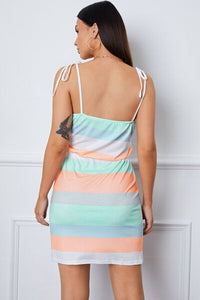 BEAUTIFUL I AM Striped V-Neck Mini Cami Dress