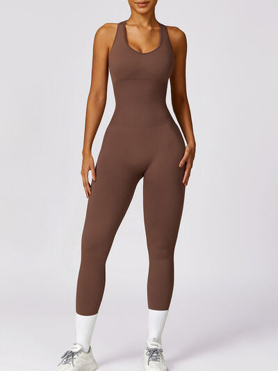 BEAUTIFUL I AM Cutout Racerback Active Wear Jumpsuit