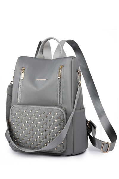 BEAUTIFUL I AM Zipper Pocket Beaded Backpack Bag