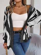 BEAUTIFUL I AM Open Front Animal Print Cardigan