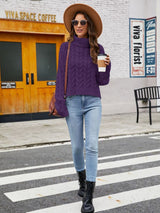 BEAUTIFUL I AM Turtle Neck Cable-Knit Sweater