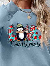 BEAUTIFUL I AM LIVE CHRISTMAS Drop Shoulder Round Neck Sweatshirt