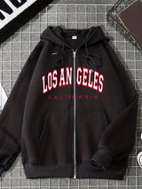 BEAUTIFUL I AM LOS ANGELES CALIFORNIA Graphic Drawstring Hoodie