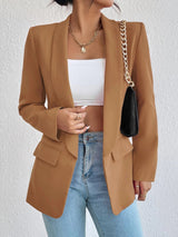 BEAUTIFUL I AM Shawl Collar Long Sleeve Blazer Jacket