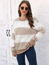 BEAUTIFUL I AM Full Size Round Neck Drop Shoulder Sweater