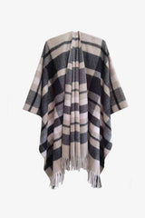 BEAUTIFUL I AM Plaid Fringe Detail Polyester Scarf