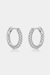 BEAUTIFUL I AM Inlaid Zircon Jewelry 925 Sterling Silver Huggie Earrings