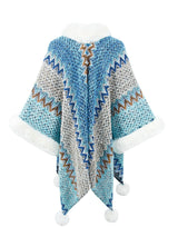 BEAUTIFUL I AM Color Block Open Front Poncho