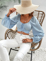 BEAUTIFUL I AM Raglan Sleeve Cropped Blouse Shirt