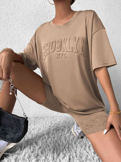 BEAUTIFUL I AM BROOKLYN NYC Graphic Top and Shorts Set