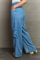 BEAUTIFUL I AM GeeGee Out Of Site Full Size Denim Cargo Pants