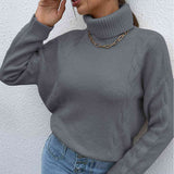 BEAUTIFUL I AM Turtleneck Dropped Shoulder Long Sleeve Sweater