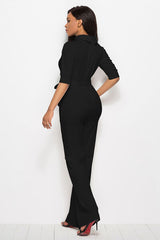 BEAUTIFUL I AM Mock Neck Tie-Waist Half Sleeve Pants Jumpsuit