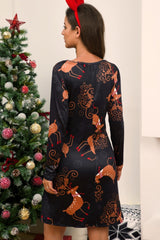 BEAUTIFUL I AM Full Size Christmas Long Sleeve Dress