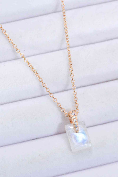 BEAUTIFUL I AM 925 Sterling Silver Jewelry Natural Moonstone Pendant Necklace