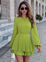 BEAUTIFUL I AM Round Neck Layered Mini Dress