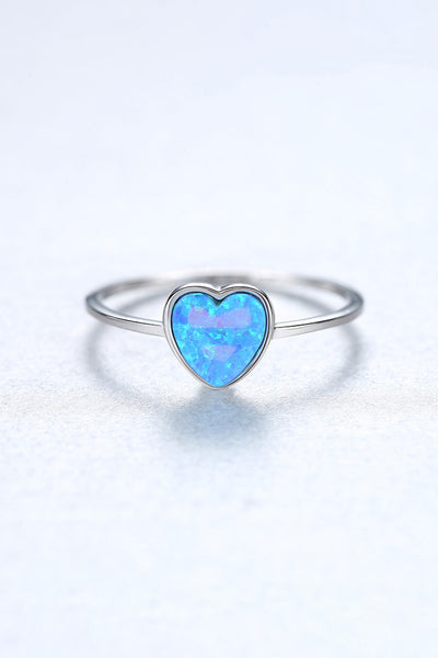 BEAUTIFUL I AM Opal Heart Jewelry 925 Sterling Silver Ring