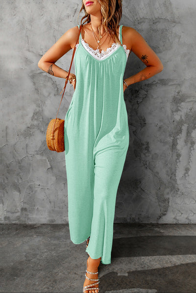 BEAUTIFUL I AM Spaghetti Strap Wide Leg Pants Jumpsuit