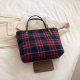 BEAUTIFUL I AM Plaid Tote Bag