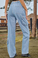 BEAUTIFUL I AM Loose Fit Long Jeans with Pockets