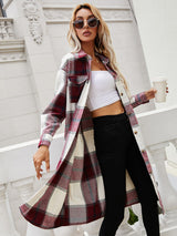 BEAUTIFUL I AM Plaid Longline Shirt Jacket