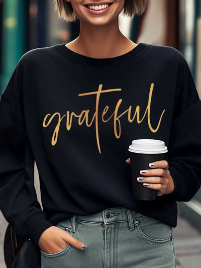 BEAUTIFUL I AM GRATEFUL Round Neck Sweatshirt