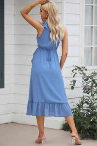 BEAUTIFUL I AM Ruffled Sleeveless Midi Dress