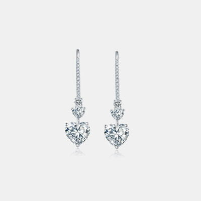 BEAUTIFUL I AM 5.44 Carat 925 Sterling Silver Moissanite Jewelry Heart Drop Earrings