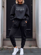 BEAUTIFUL I AM PERFECTLY IMPERFECT Graphic Sweatshirt and Joggers Set