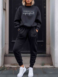 BEAUTIFUL I AM PERFECTLY IMPERFECT Graphic Sweatshirt and Joggers Set