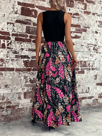 BEAUTIFUL I AM Floral Scoop Neck Sleeveless Maxi Dress