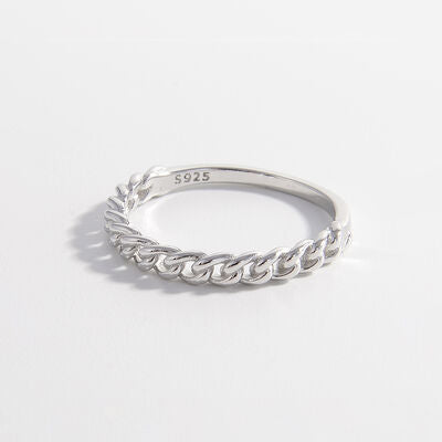 BEAUTIFUL I AM 925 Sterling Silver Jewelry Curb Chain Ring