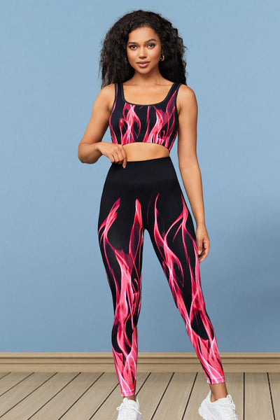 BEAUTIFUL I AM Sports Tank and Leggings Active Wear Set