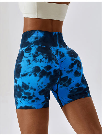 BEAUTIFUL I AM Tie Dye Wide Waistband Active Wear Sports Shorts