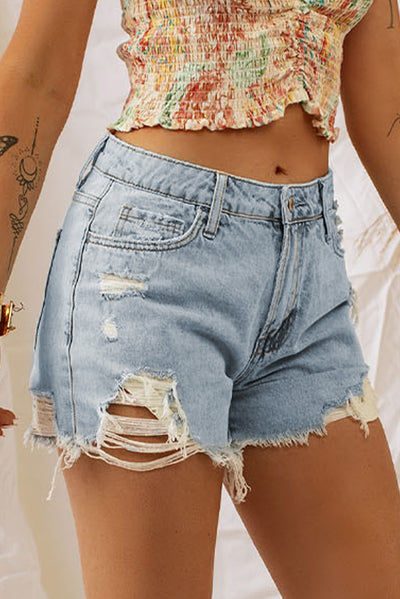 BEAUTIFUL I AM Distressed Denim Shorts