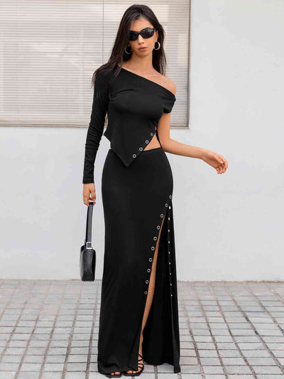 BEAUTIFUL I AM Top and Split Skirt Dress Set