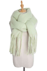 BEAUTIFUL I AM Fringe Detail Polyester Scarf