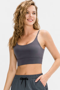 BEAUTIFUL I AM Scoop Neck Long Active Sports Bra