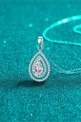 BEAUTIFUL I AM 1 Carat Moissanite Jewelry Teardrop Pendant Necklace