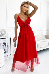 BEAUTIFUL I AM Spaghetti Strap Tie Waist Dress