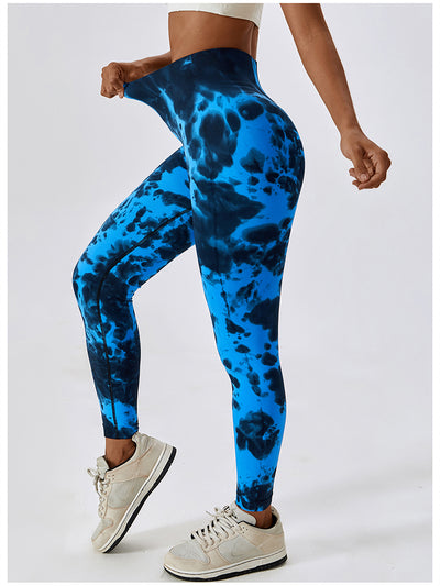 BEAUTIFUL I AM Tie Dye Wide Waistband Active Leggings Active Wear